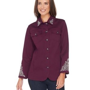 Modern Cowgirl Jean Jacket w/Rhinestones & Embroidery XL NWOT